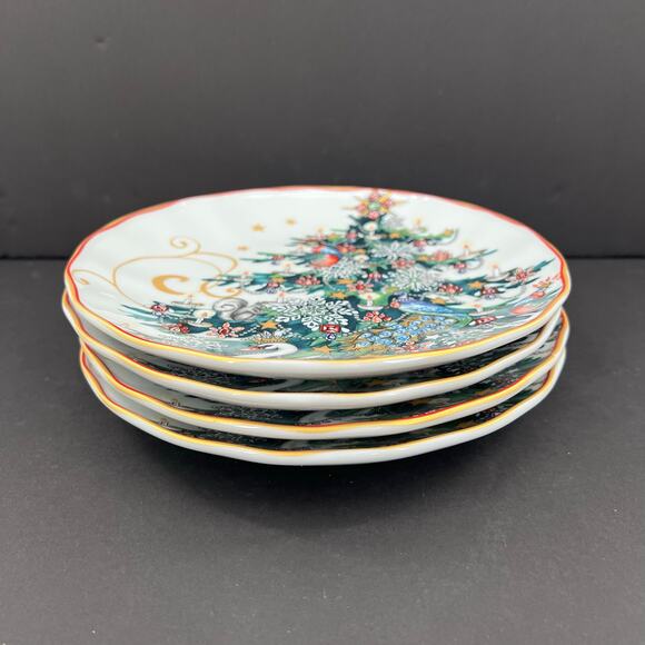 NWOT 4 Williams-Sonoma Twas The Night Before Christmas Salad Plate Tree. - Picture 3 of 8